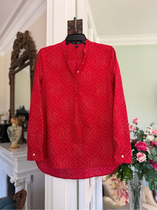 Ralph Lauren Tops - Ralph Lauren Red V-Neck Button-Front Tunic Top, size Petite Medium